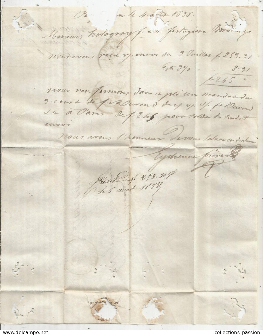Lettre, Préphilatélie, Précurseurs XIX E Siècle, 1838, PERPIGNAN à Bordeaux, 2 Scans - 1801-1848: Précurseurs XIX