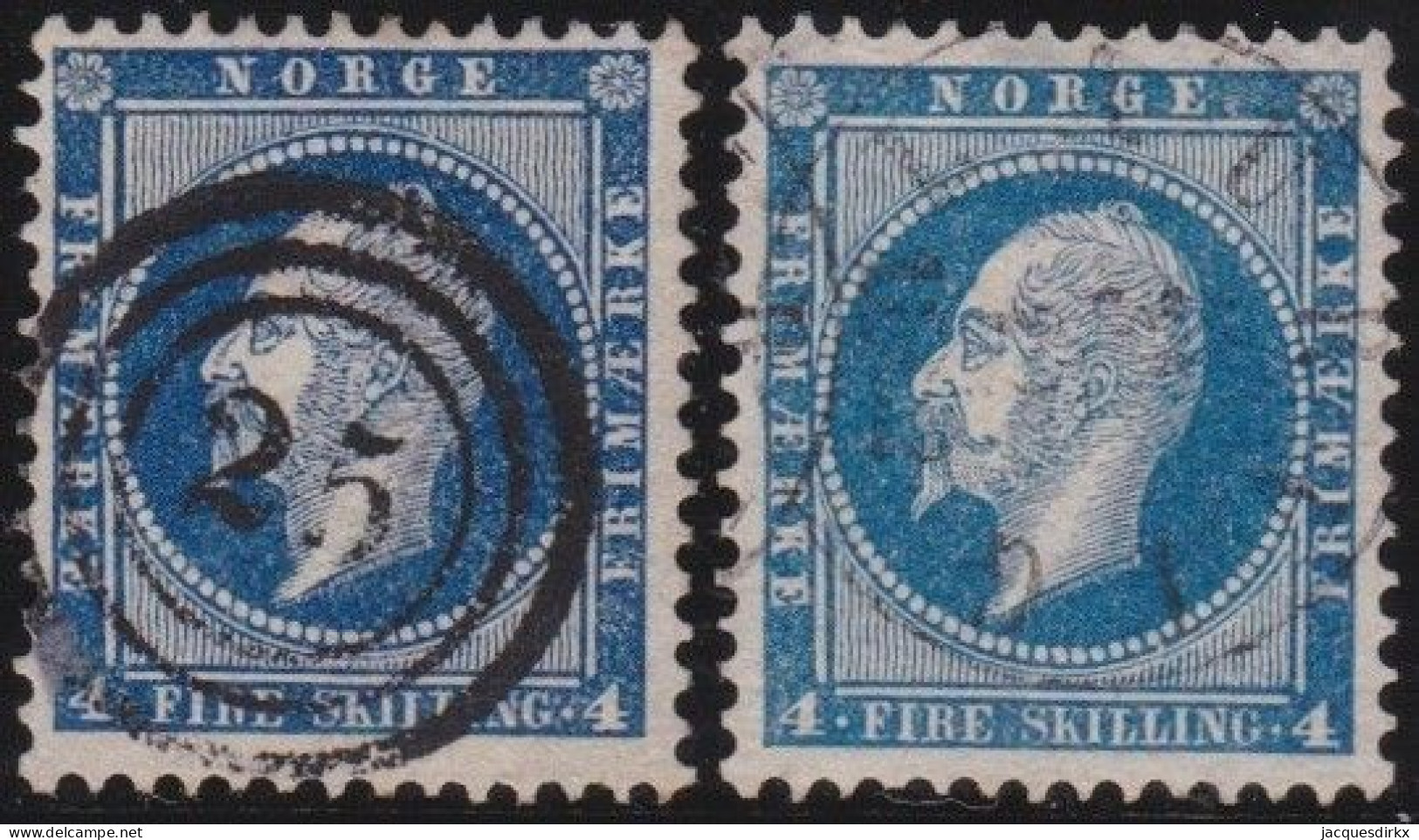 Norway   .   Y&T     .    4  2x     .    O   .    Cancelled - Used Stamps