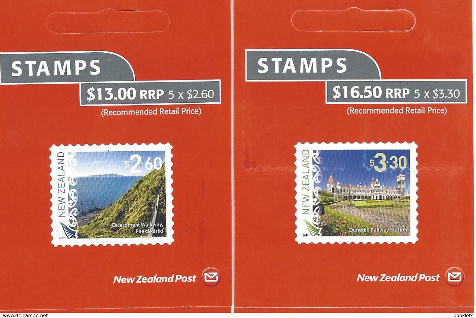 NEW ZEALAND, 2019,  Booklet 200a/201a, Escarpment Walkway - Dunedin Raiway Station - Markenheftchen