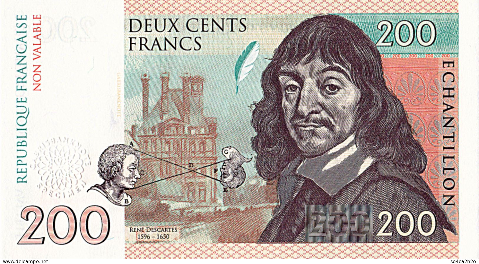 200 Francs 2015 Descartes Matej Gabris  UNC  Emission Privée Limitée - Specimen