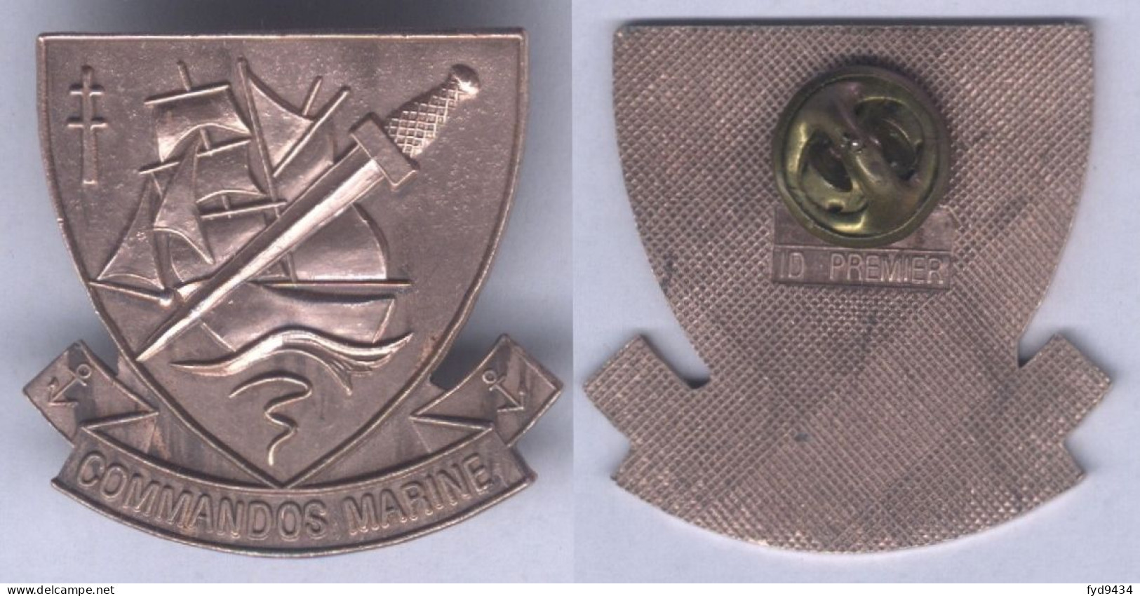 Insigne De Béret Des Commandos Marine - 34 Mm - Navy