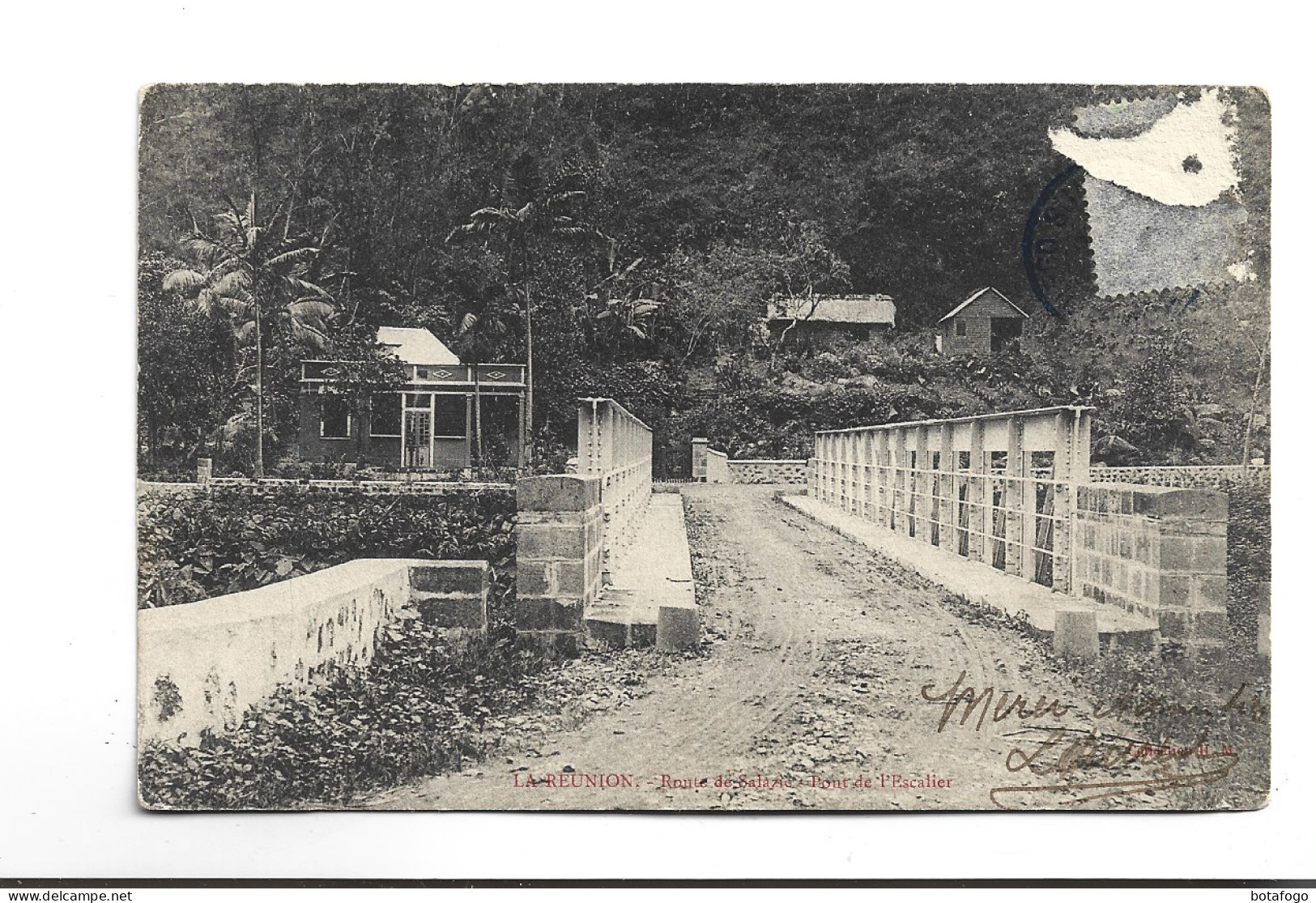 CPA LA REUNION , ROUTE DE SALAZIC , PONT DE L ESCALIER - Reunion