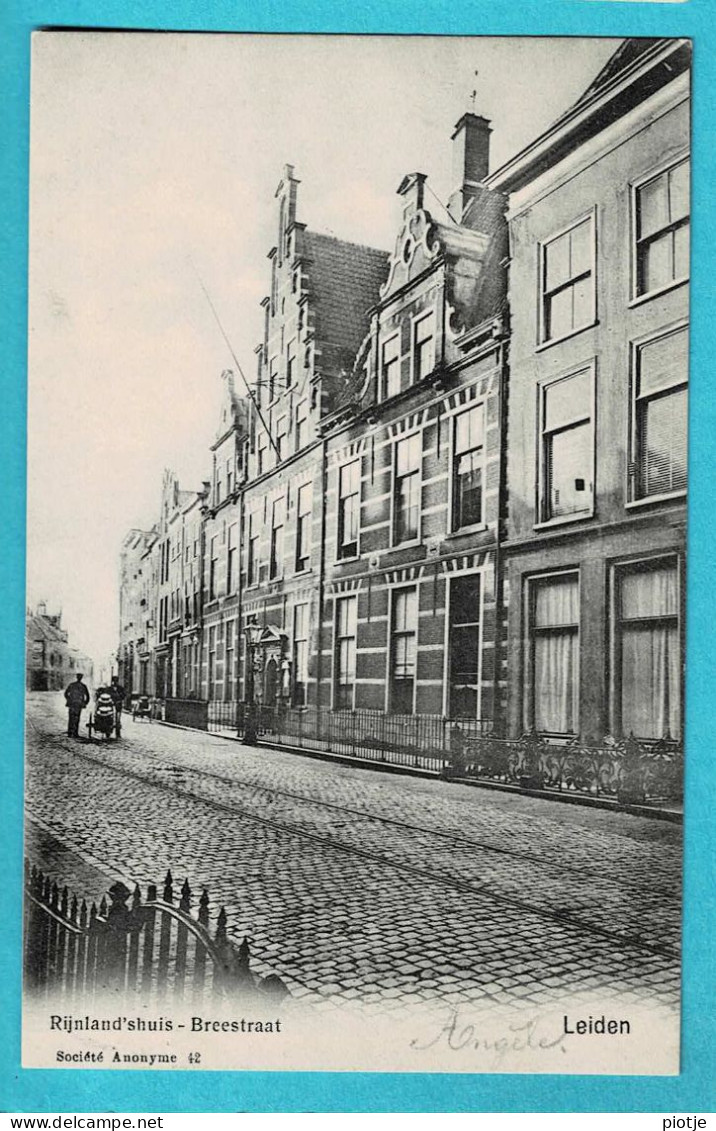 * Leiden (Zuid Holland - Nederland) * (Société Anonyme 42) Rijnland's Huis, Breestraat, Tramway, Animée, Unique, Old - Leiden