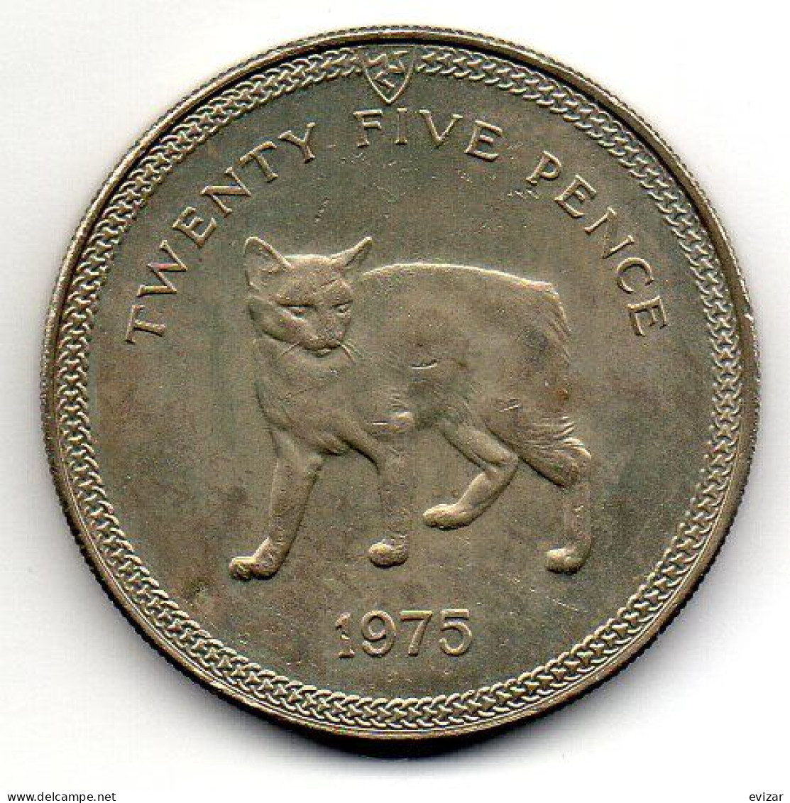 ISLE OF MAN, 25 Pence, Copper-Nickel, Year 1975, KM # 31 - Maundy Sets & Herdenkings