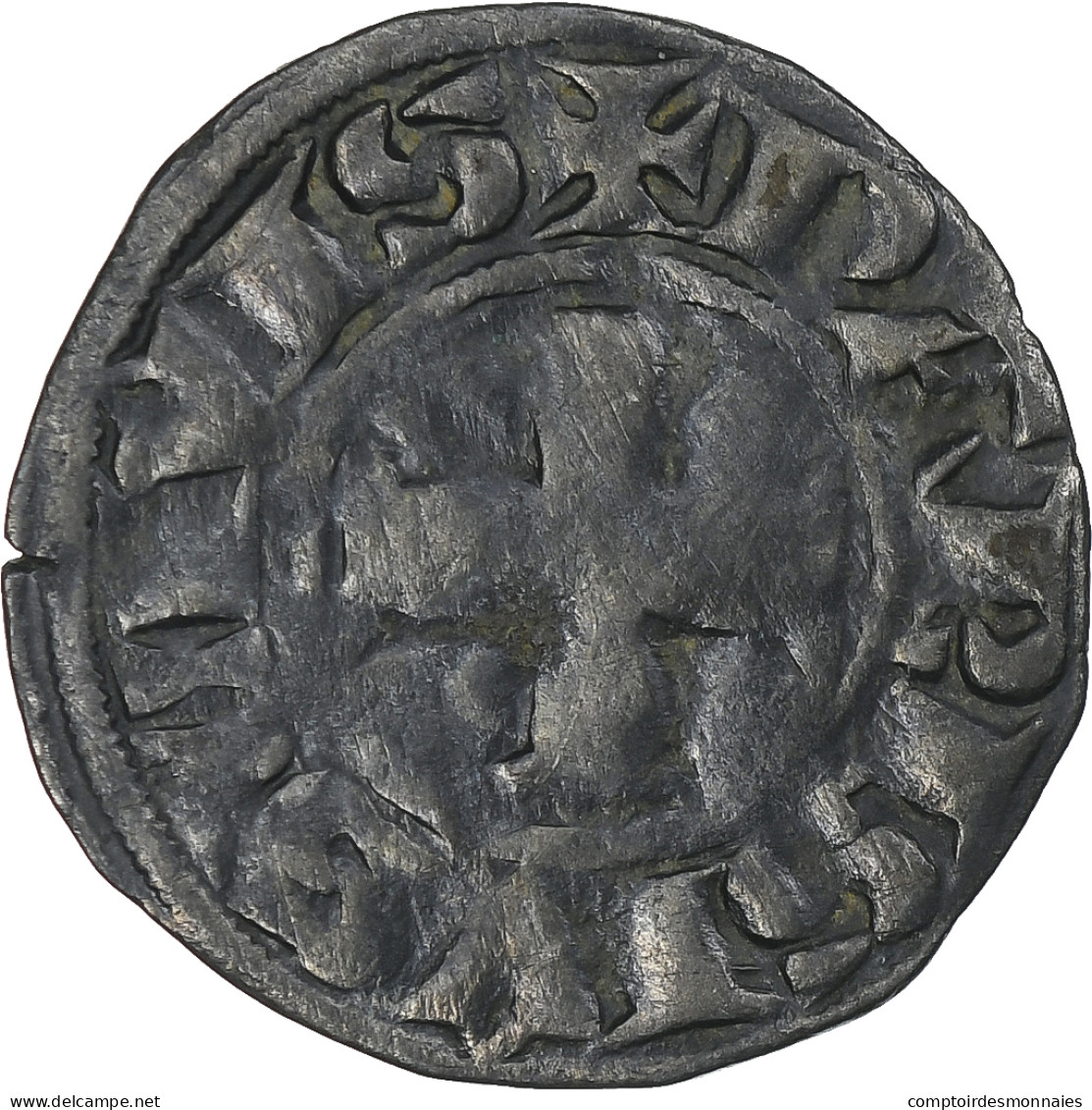 France, Philippe IV Le Bel, Denier Parisis, 1307-1310, TTB, Billon, Duplessy:221 - 1285-1314 Philippe IV Le Bel