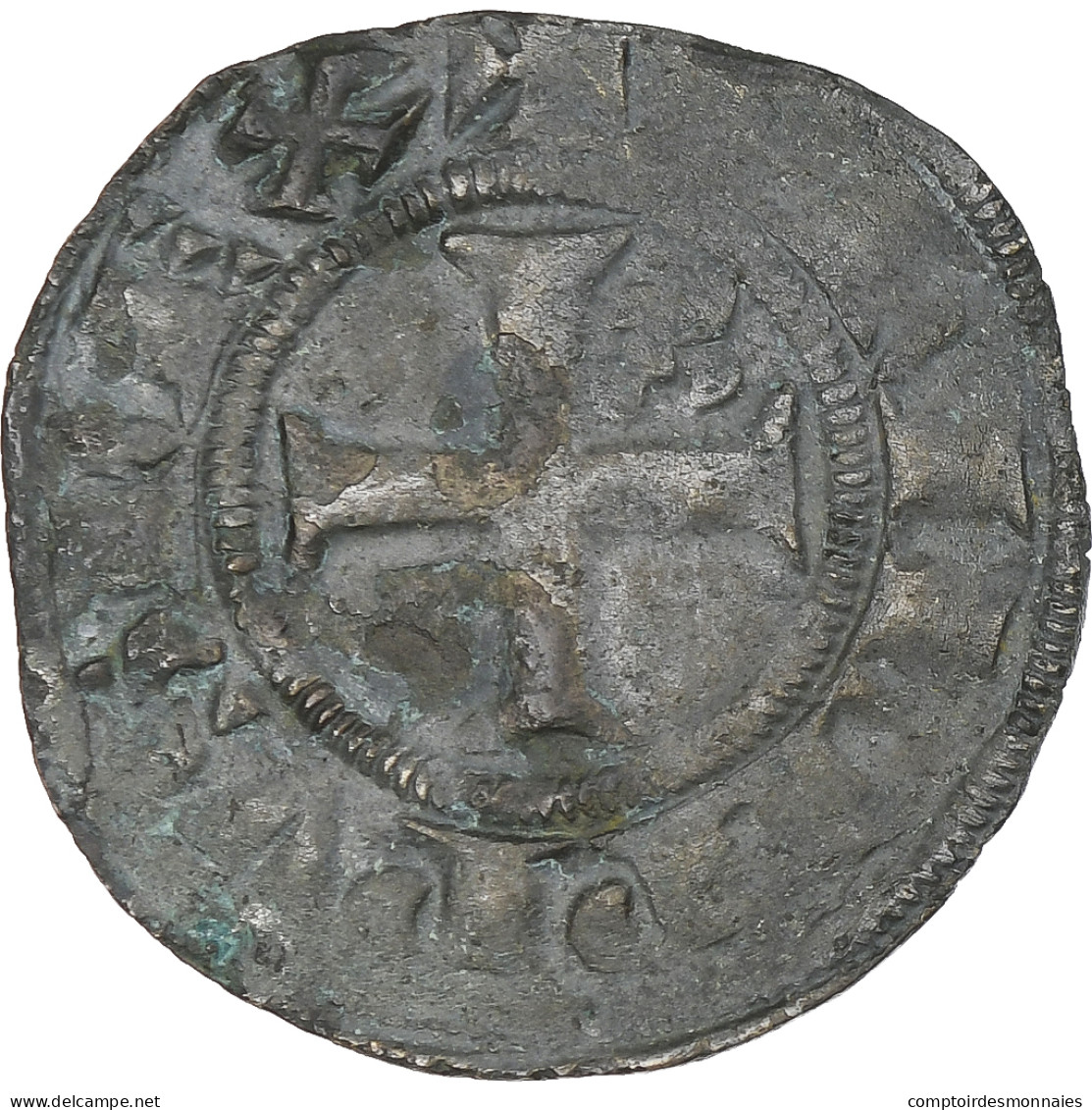 France, Philippe IV Le Bel, Double Tournois, 1295-1303, TB+, Billon - 1285-1314 Philippe IV Le Bel