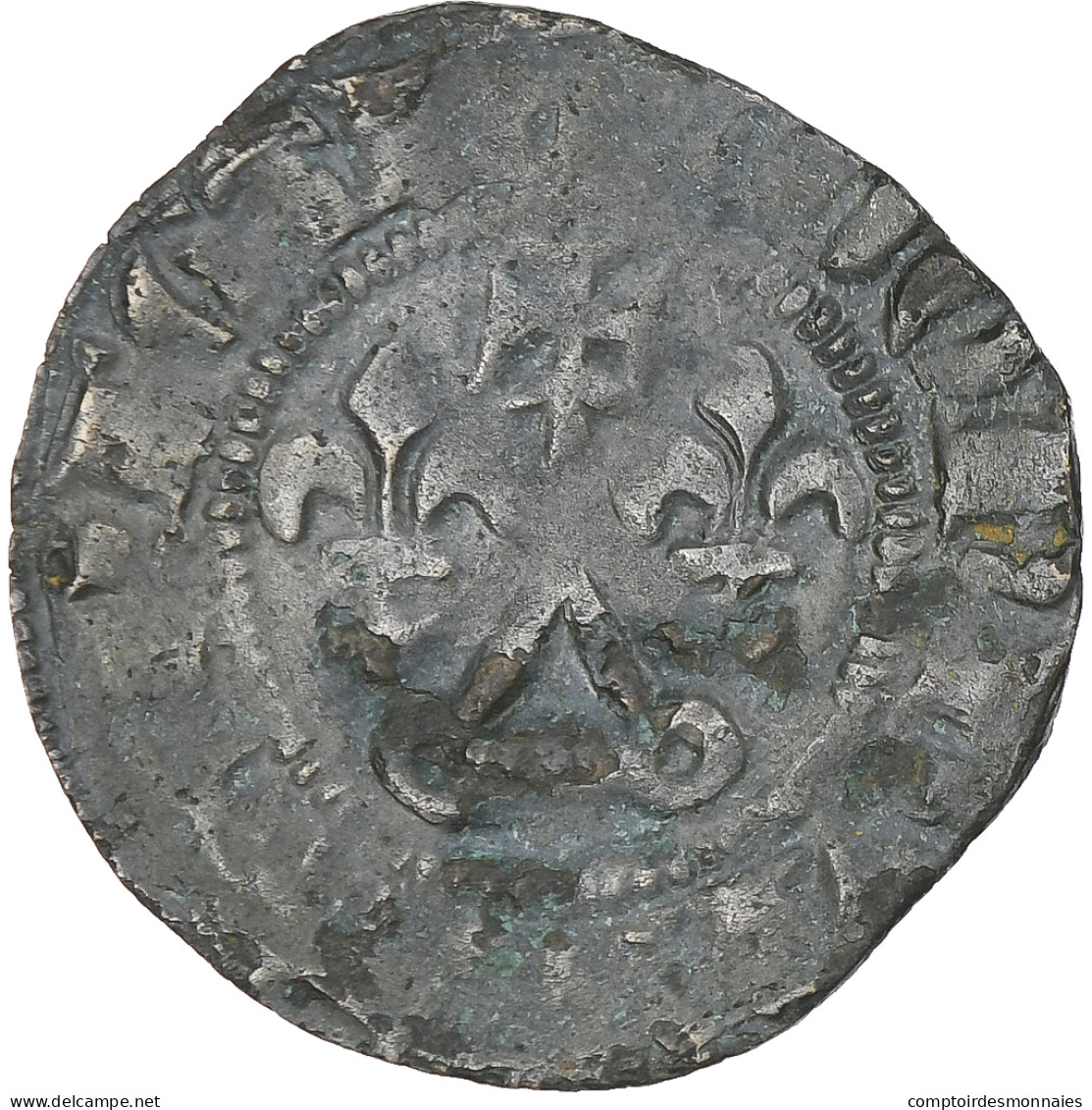 France, Philippe IV Le Bel, Double Tournois, 1295-1303, TB+, Billon - 1285-1314 Philipp IV Der Schöne