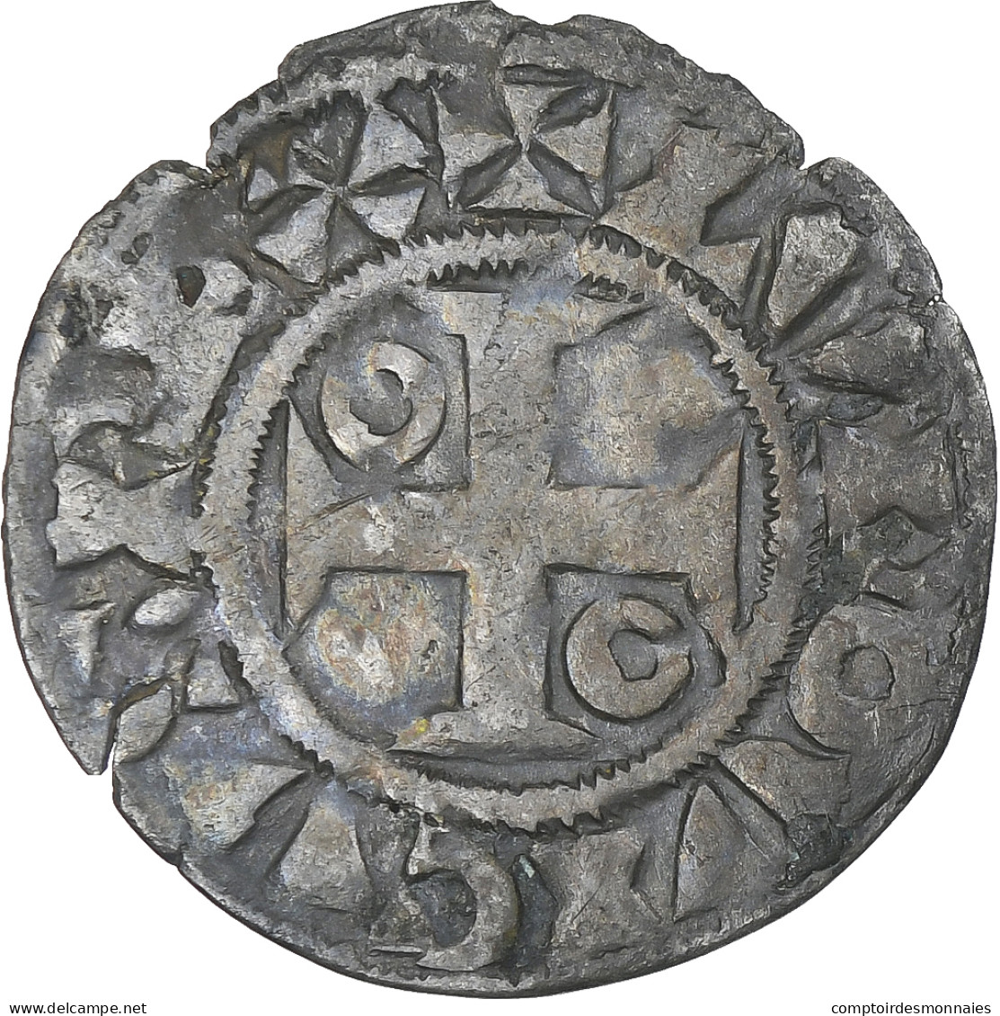 France, Louis VII, Denier, 1137-1180, Mantes, TTB, Billon, Duplessy:139 - 1137-1180 Louis VII The Young