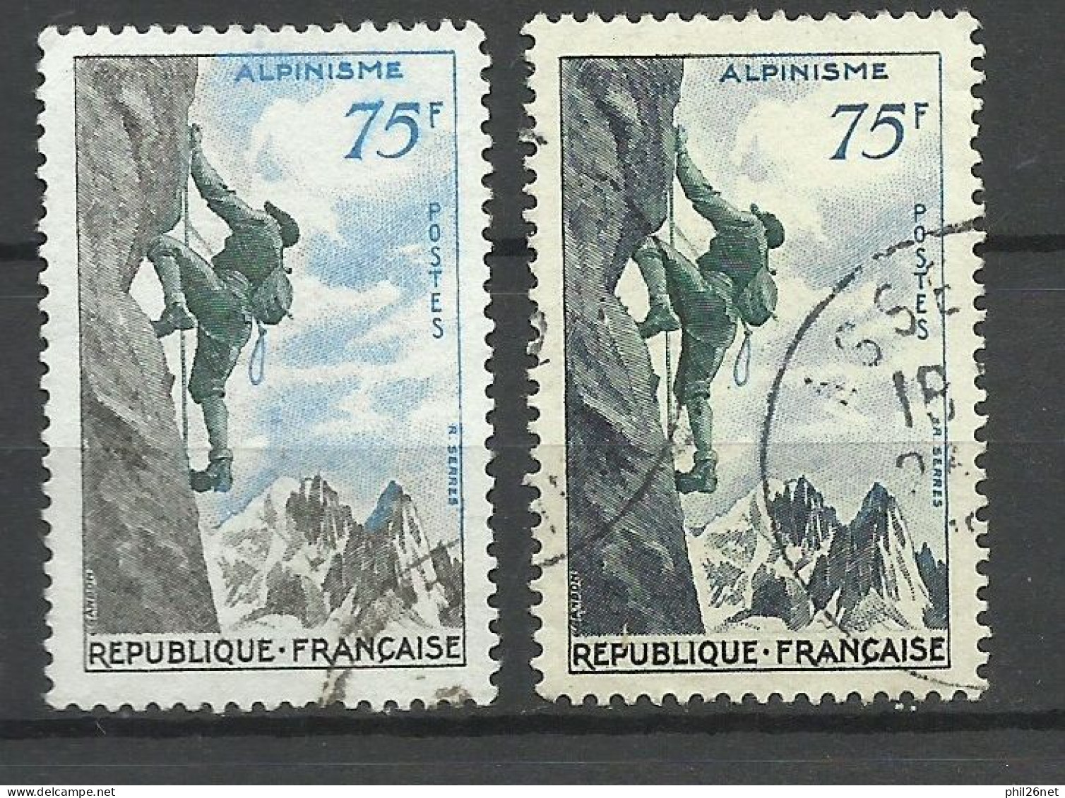 France N°  1075  Alpinisme   Et N° 1075  Montagne Gris Clair    Oblitérés    B/TB    Voir Scans     Soldé ! ! ! - Arrampicata