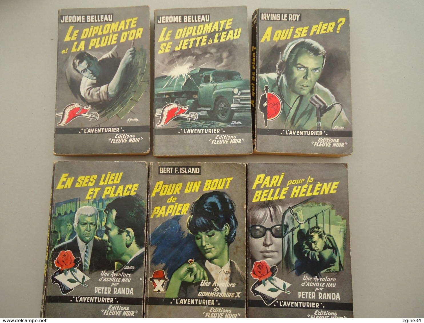 Lot 12 Vol. Editions Fleuve Noir Collection L'Aventurier- Nos 26, 28,34,39,65,66,82,106,118,122,129,134. M .Gourdon G - Bücherpakete