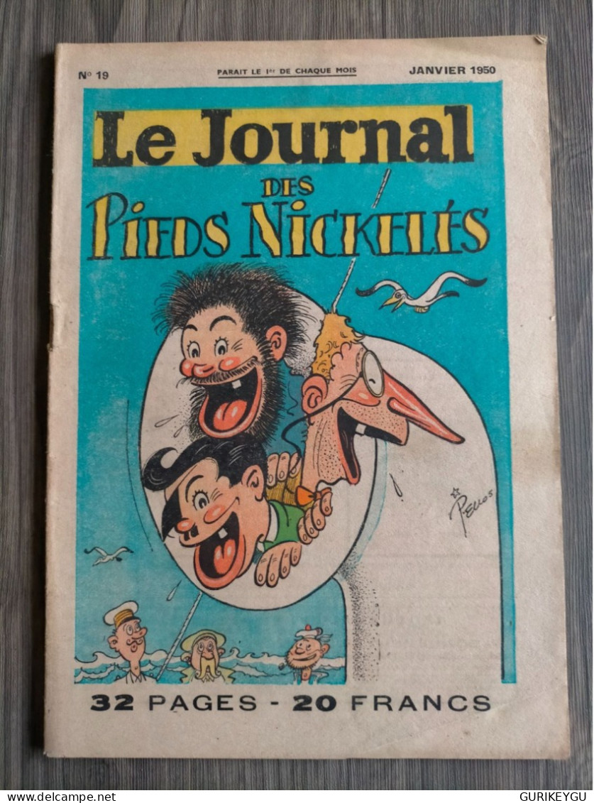 Le Journal Des Pieds Nickelés N° 19 PELLOS  01/1950 BIBI FRICOTIN Aux JO Les Pieds Nickeles - Pieds Nickelés, Les