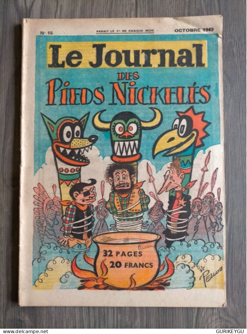 Le Journal Des Pieds Nickelés N° 16 PELLOS  10/1949 BIBI FRICOTIN Aux JO Les Pieds Nickeles - Pieds Nickelés, Les