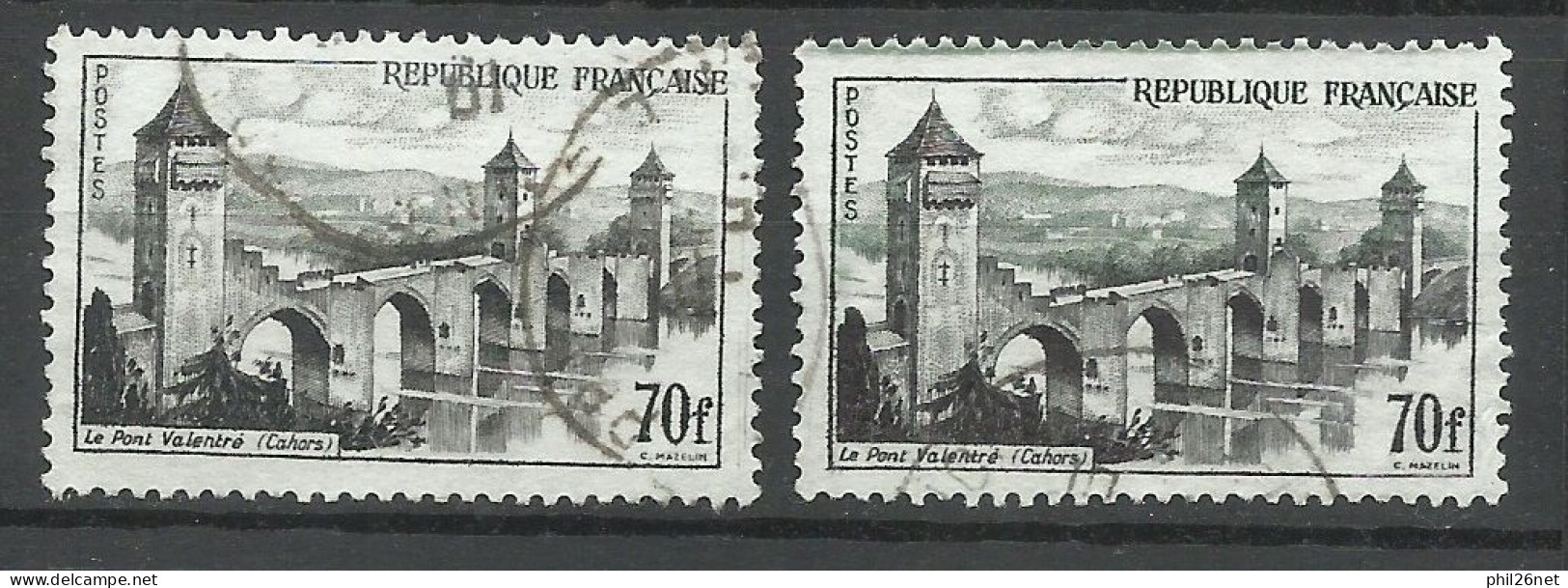 France N°  1119  Le Pont Valentré Cahors Et  N° 1119 Sans Le Vert  Oblitérés   B/TB   Voir Scans     Soldé ! ! ! - Used Stamps