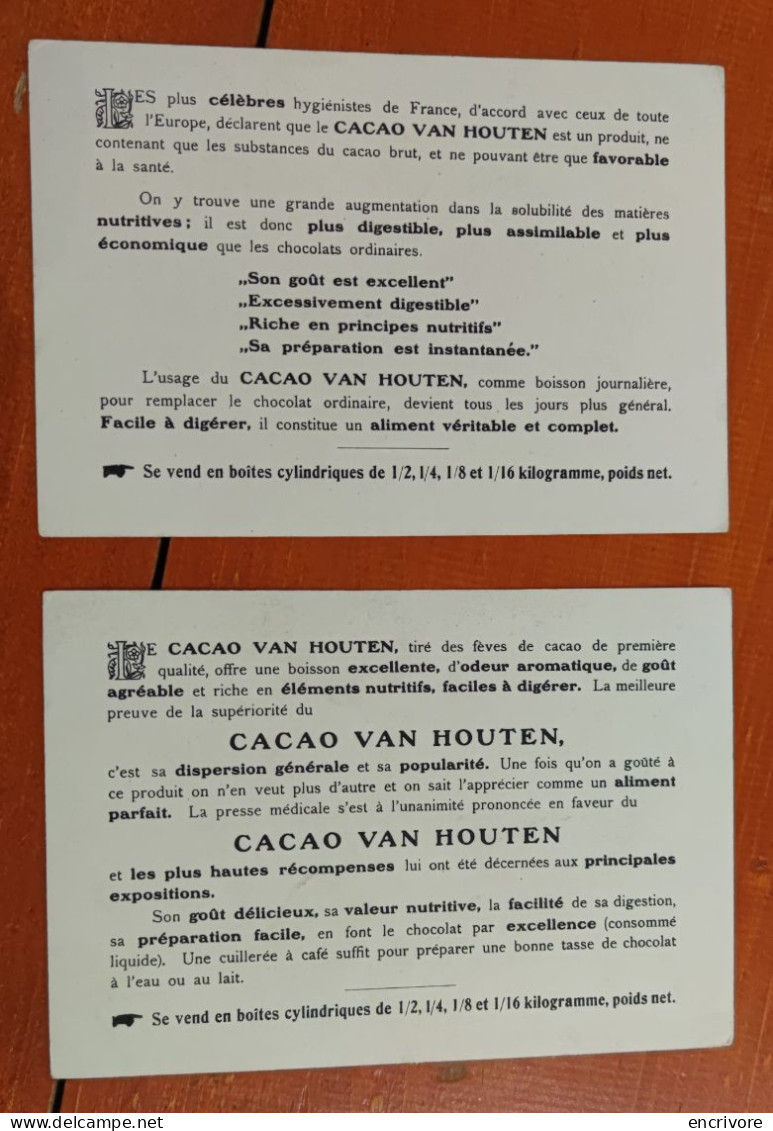 2 Chromo CHOCOLAT VAN HOUTEN Enfants Fillettes CHIEN Parapluie Jeux Peche à La Ligne - Van Houten