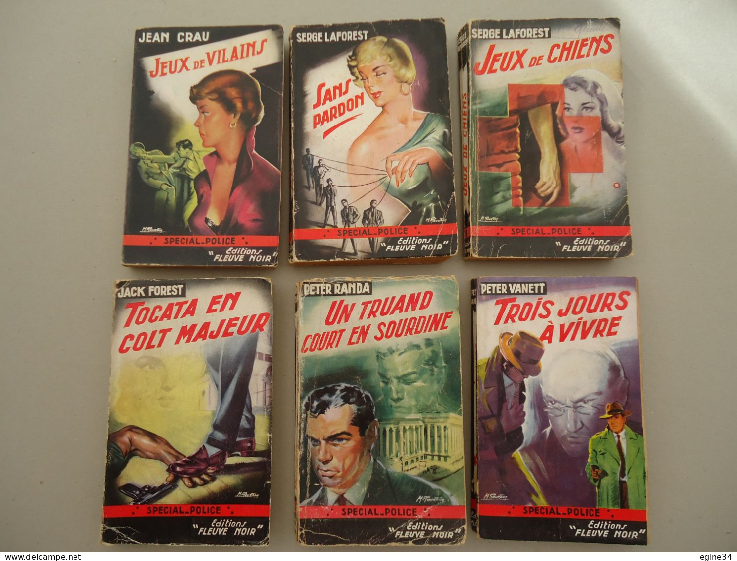 Lot 12 Vol.Editions Fleuve Noir-Spécial Police- Couv.M.Gourdon -nos 42-47-69-72-82-86-89-91-118-119-122-124  M .Gourdon - Wholesale, Bulk Lots