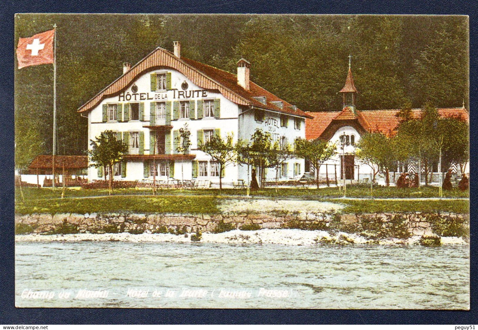 Neuchâtel. Rochefort (Champ Du Moulin). Hôtel De La Truite Au Bord De L'Areuse ( Famille Frasse). 1908 - Rochefort