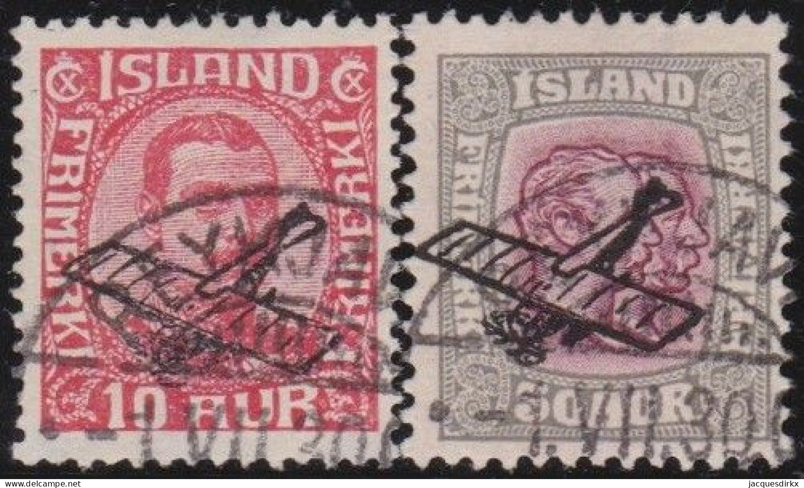 Iceland    .   Y&T     .    Airmail 1/2 (2 Scans)      .    O   .    Cancelled - Luchtpost