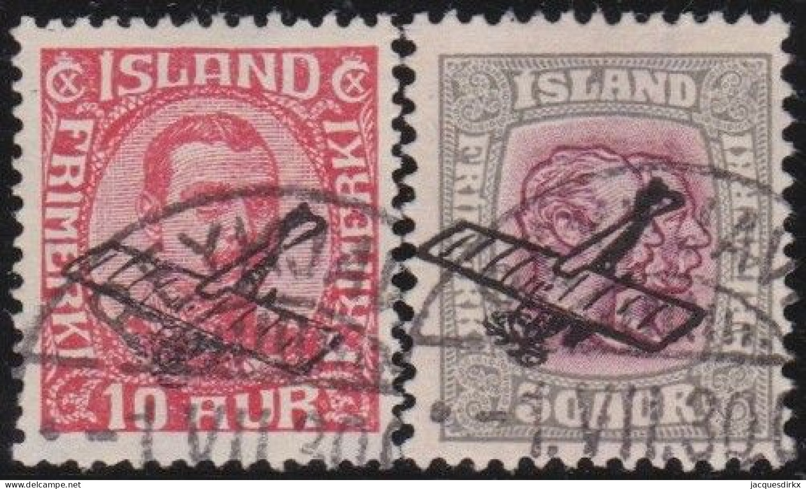Iceland    .   Y&T     .    Airmail 1/2 (2 Scans)      .    O   .    Cancelled - Airmail