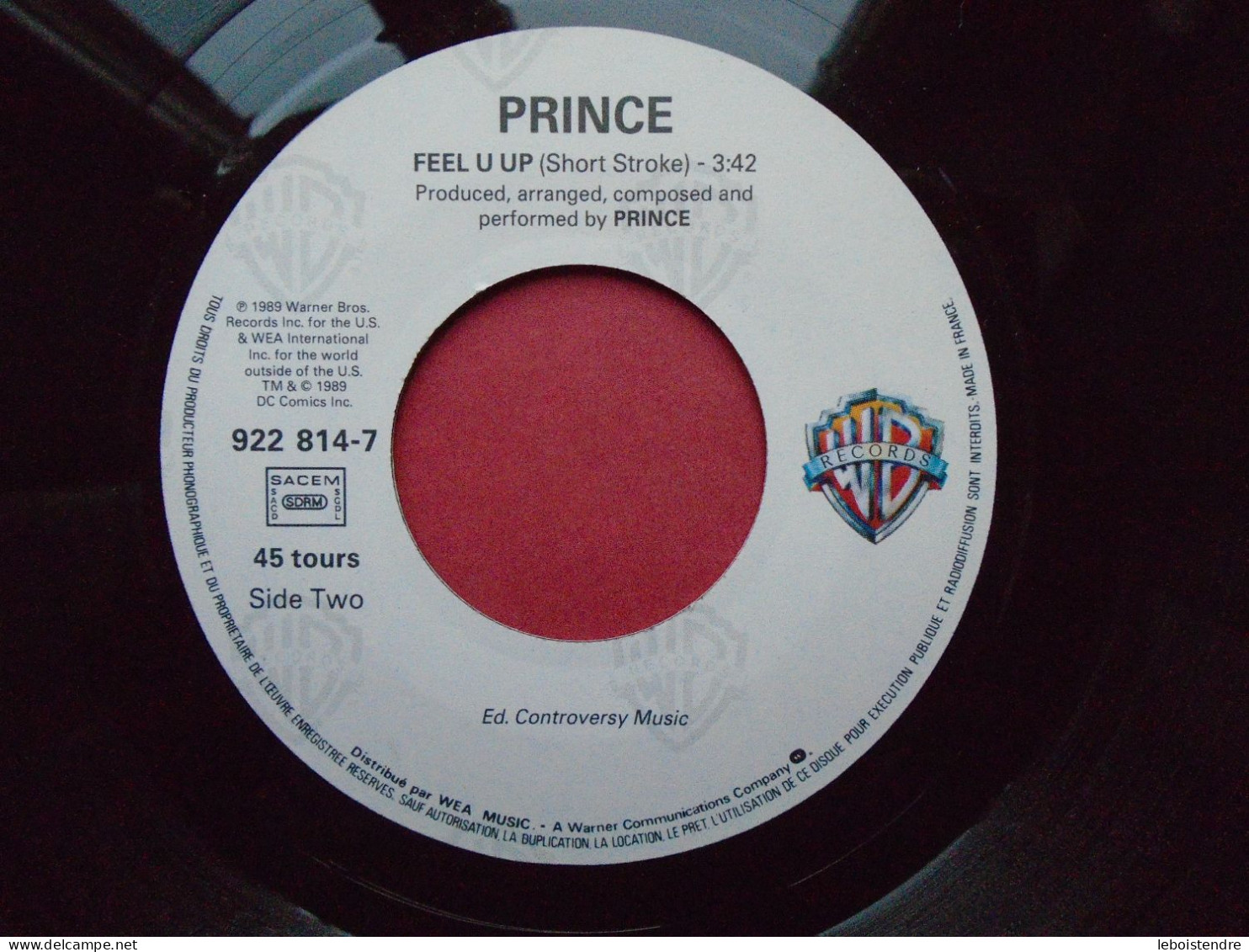 VINYLE 45T SP PRINCE PARTYMAN  922 814-7 SACEM FROM WARNER BROS SOUNDTRACK ALBUM BATMAN FEEL U UP FRANCE - Soundtracks, Film Music