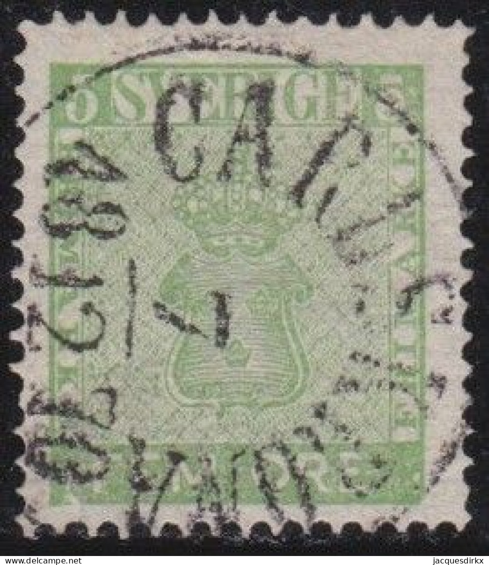 Sweden    .   Y&T     .     6     .     O      .     Cancelled - Used Stamps