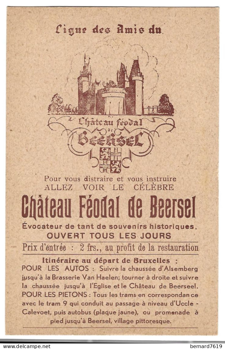 Belgique -   Beersel -  Chateau  Feodal  De Beersel   -  Ligue  Des Amis - Beernem