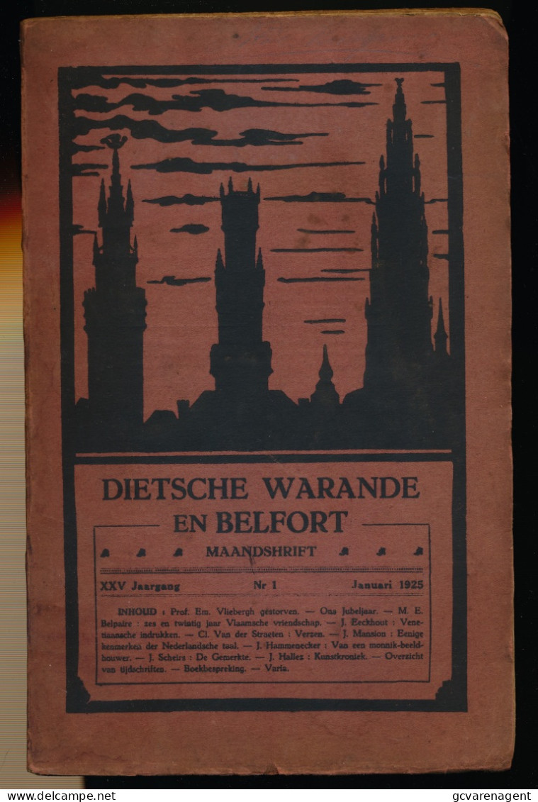 DIETSCHE WARANDE EN BELFORT MAANDSCHRIFT  JAN 1925    2 AFBEELDINGEN - Sonstige & Ohne Zuordnung