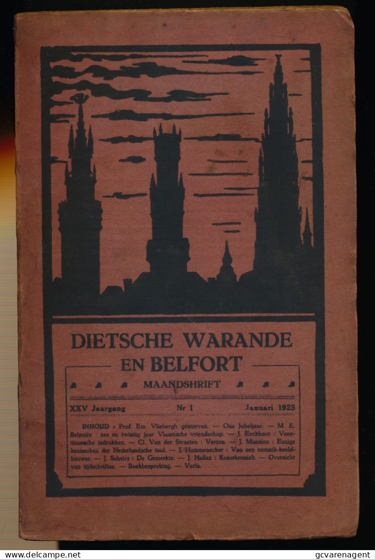 DIETSCHE WARANDE EN BELFORT MAANDSCHRIFT  JAN 1925    2 AFBEELDINGEN - Other & Unclassified