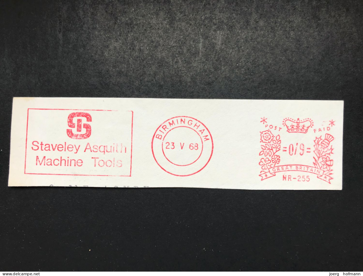 1968 Birmingham Staveley Asquith Machine Tools Freistempel Freistempler Slogan Werbestempel  Metermark - Máquinas Franqueo (EMA)