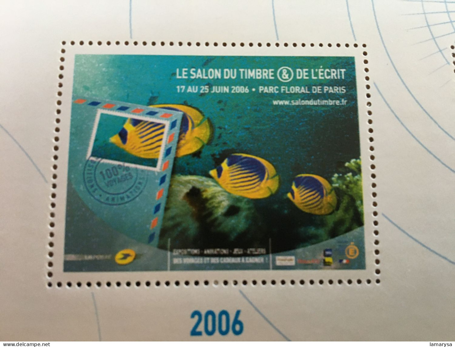 Salon Du Timbre & écrit-Avion-Poissons- Bloc De 3 Vignette ** Erinnophilie,Timbre,stamp,Sticker-Aufkleber-Bollo-Viñeta, - Blocs & Carnets