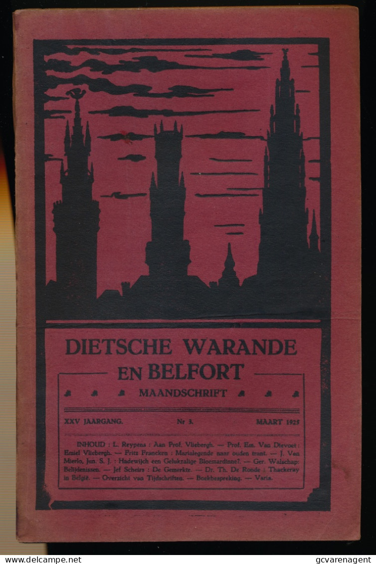 DIETSCHE WARANDE EN BELFORT MAANDSCHRIFT  MAART 1925    2 AFBEELDINGEN - Autres & Non Classés