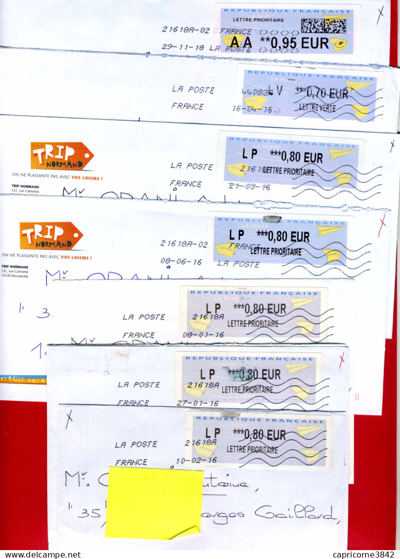 Lot De 8 Enveloppes Avec Vignette D'affranchissement - 2000 « Avions En Papier »