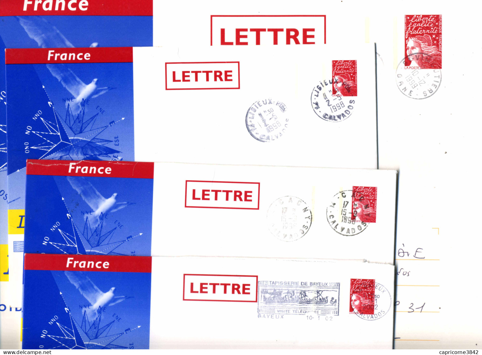 Lot Entiers Postaux  4 Enveloppes Cartonnées - 1 Format 33x25 + 3 Format 23x16-  Timbres Marianne De Luquet - Listos A Ser Enviados: Otros (1995-...)