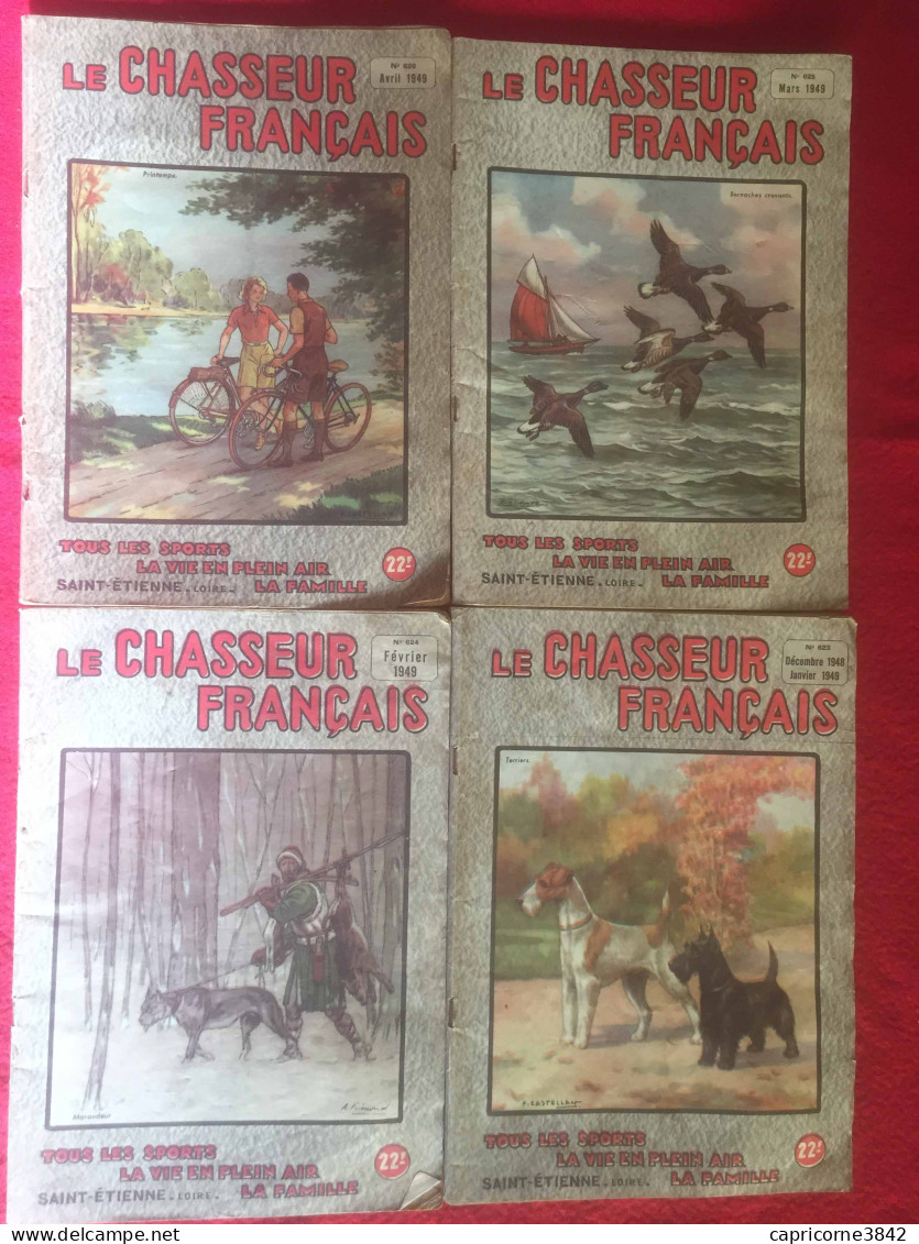 1949 - Lot De 4 Revues "LE CHASSEUR FRANCAIS" N° 623 à 626 - Bon état Général - Caza/Pezca