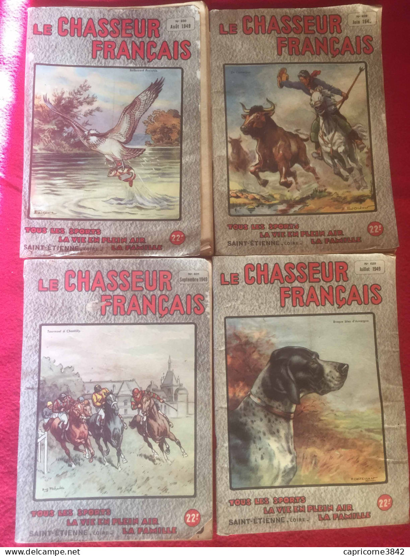 1949 - Lot De 4 Revues "LE CHASSEUR FRANCAIS" N° 628 à 631 - Bon état Général - Caza/Pezca