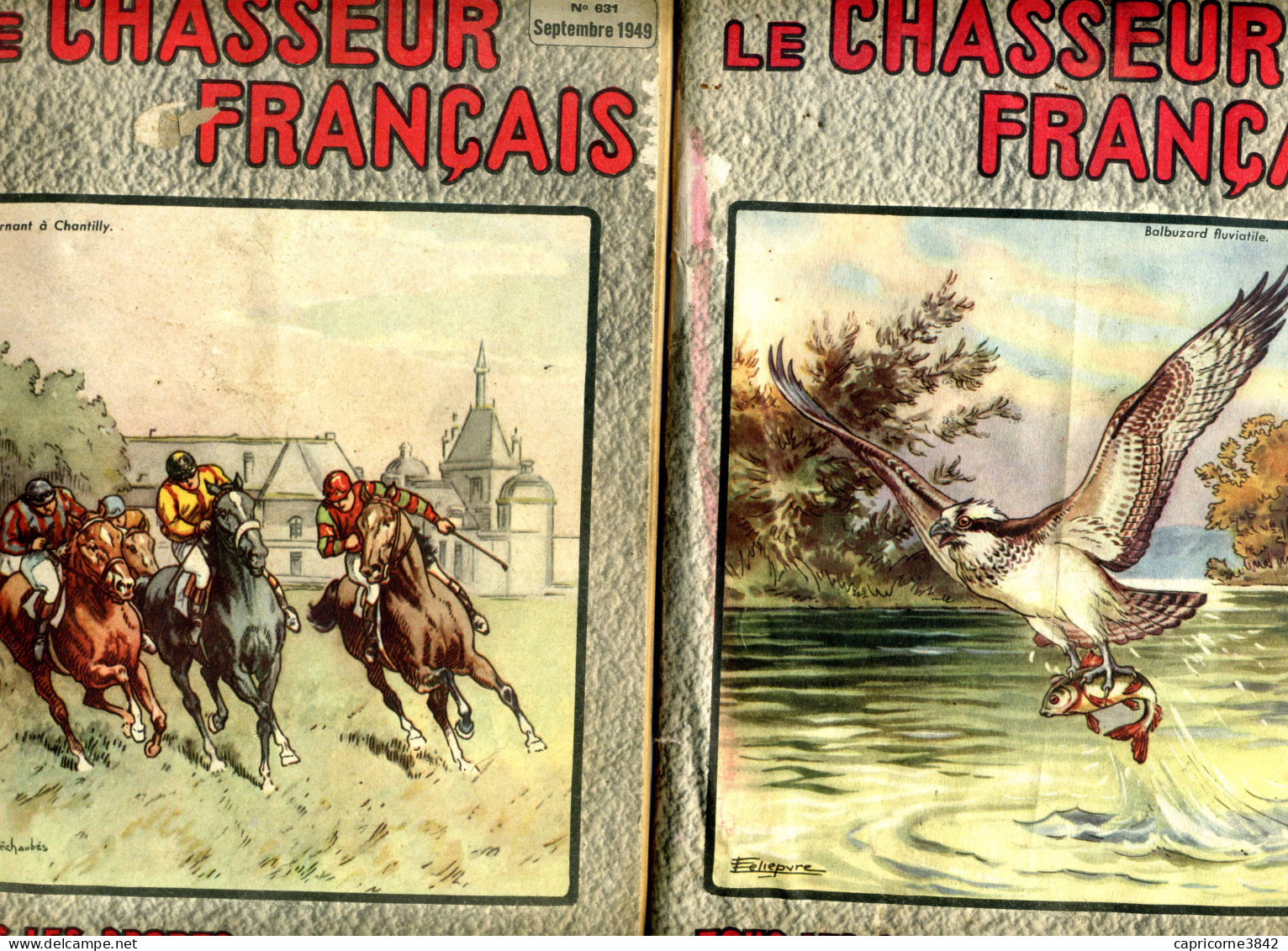 1949 - Lot De 4 Revues "LE CHASSEUR FRANCAIS" N° 628 à 631 - Bon état Général - Fischen + Jagen