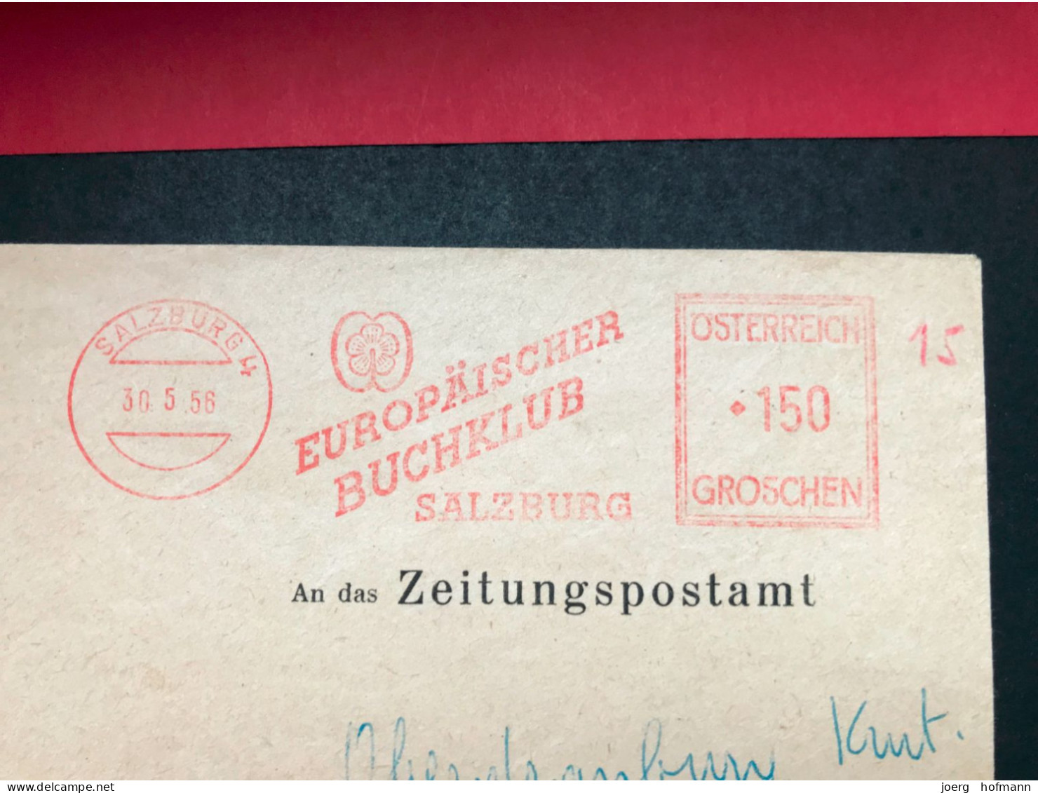 1956 Salzburg Europäischer Bücherclub Buch Book Freistempel Freistempler Slogan Werbestempel  Metermark - Franking Machines (EMA)