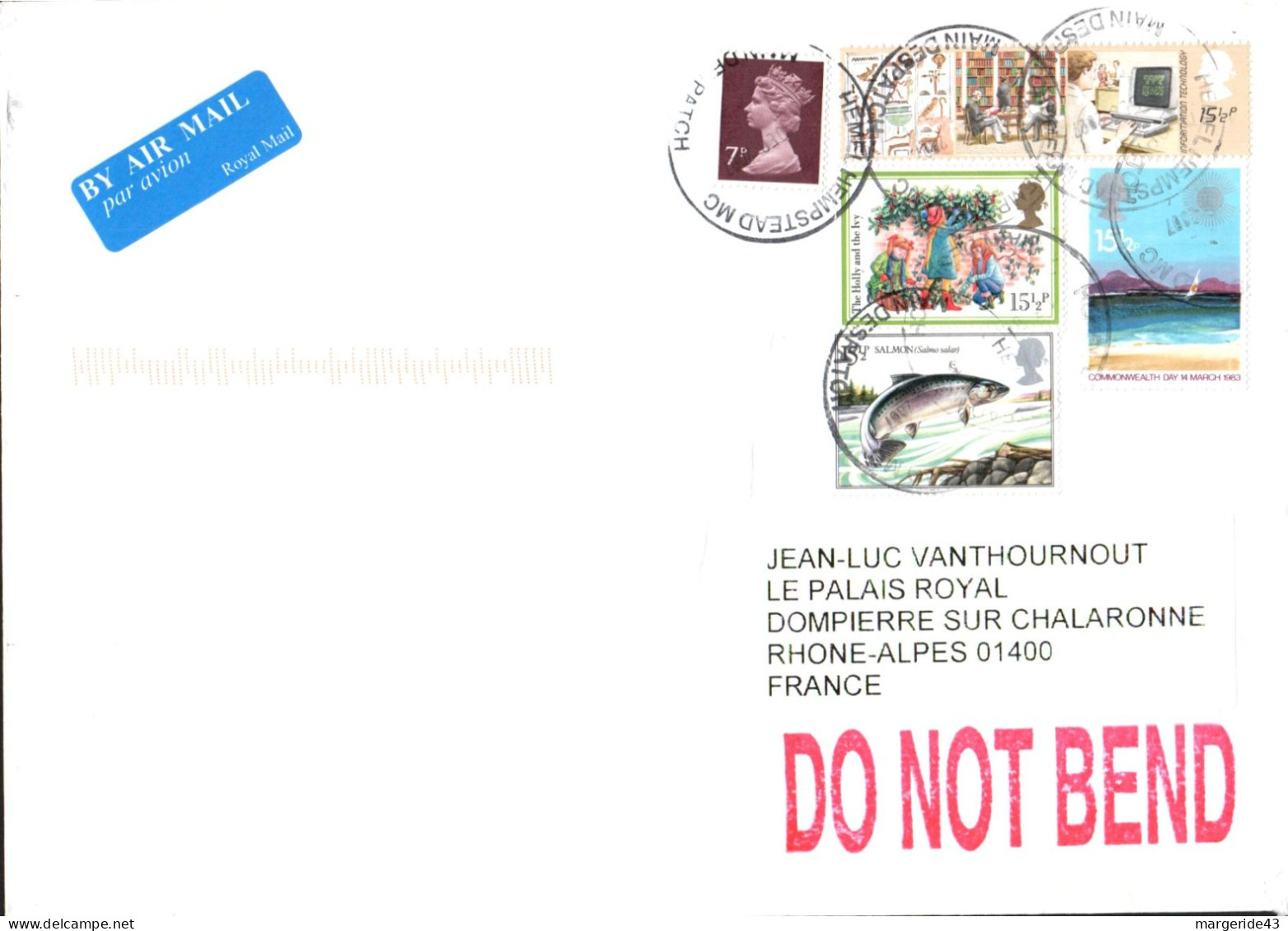 GB AFFRANCHISSEMENT COMPOSE SUR LETTRE AVION POUR LA FRANCE 2007 - Storia Postale