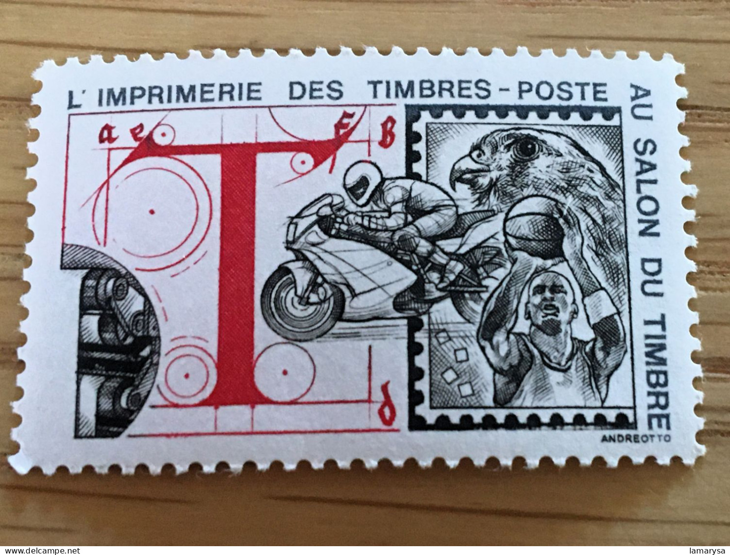 L'imprimerie Timbres Postes Au Salon Du Timbre Vignette** Moto-Basket-Aigle-Erinnophilie,stamp,Sticker-Bollo-Viñeta - Deportes