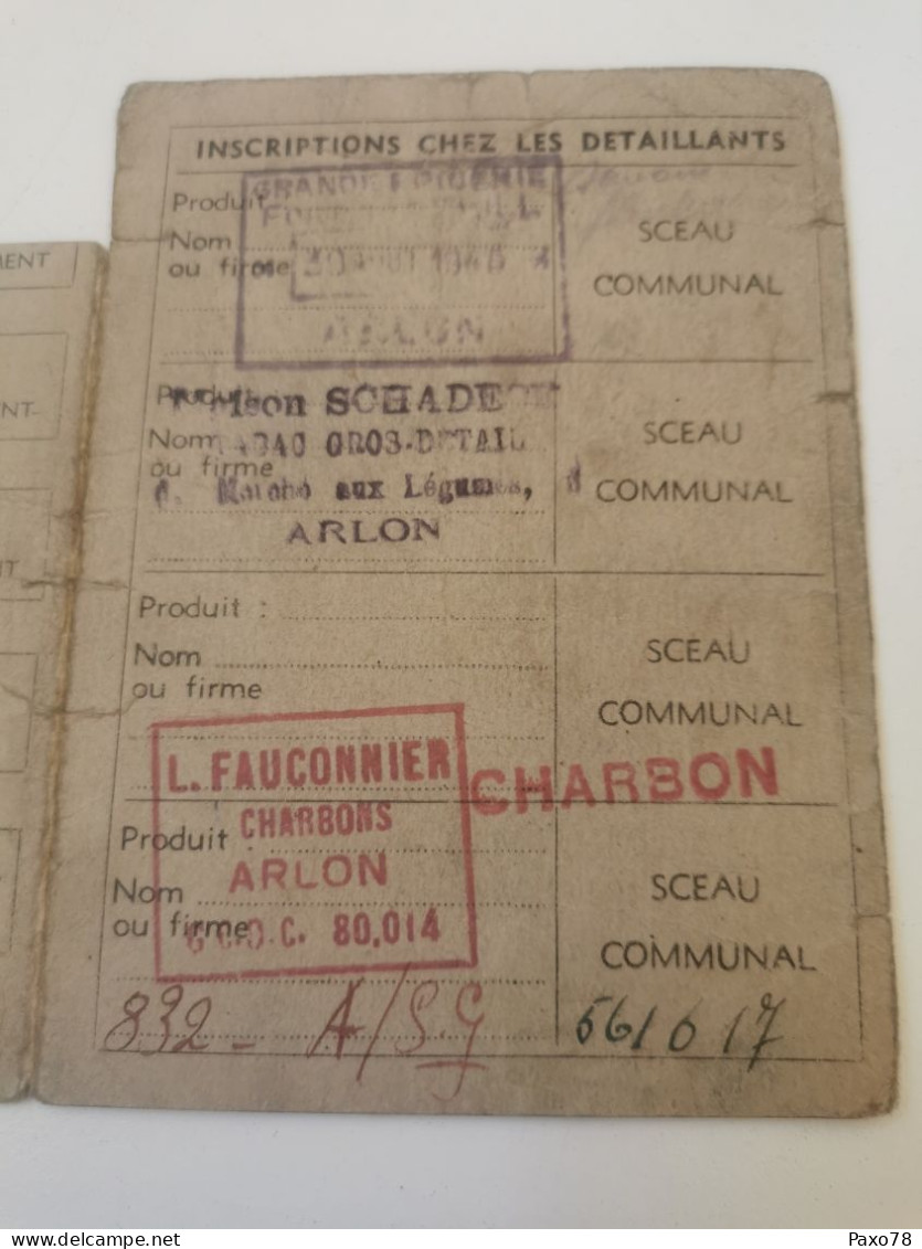 Carte De Rationnement Fin WW2 , Arlon 1945 - Briefe U. Dokumente
