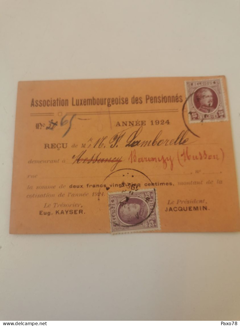 Association Luxembourgeoise Des Pensionnés 1924, Baranzy Musson - Brieven En Documenten
