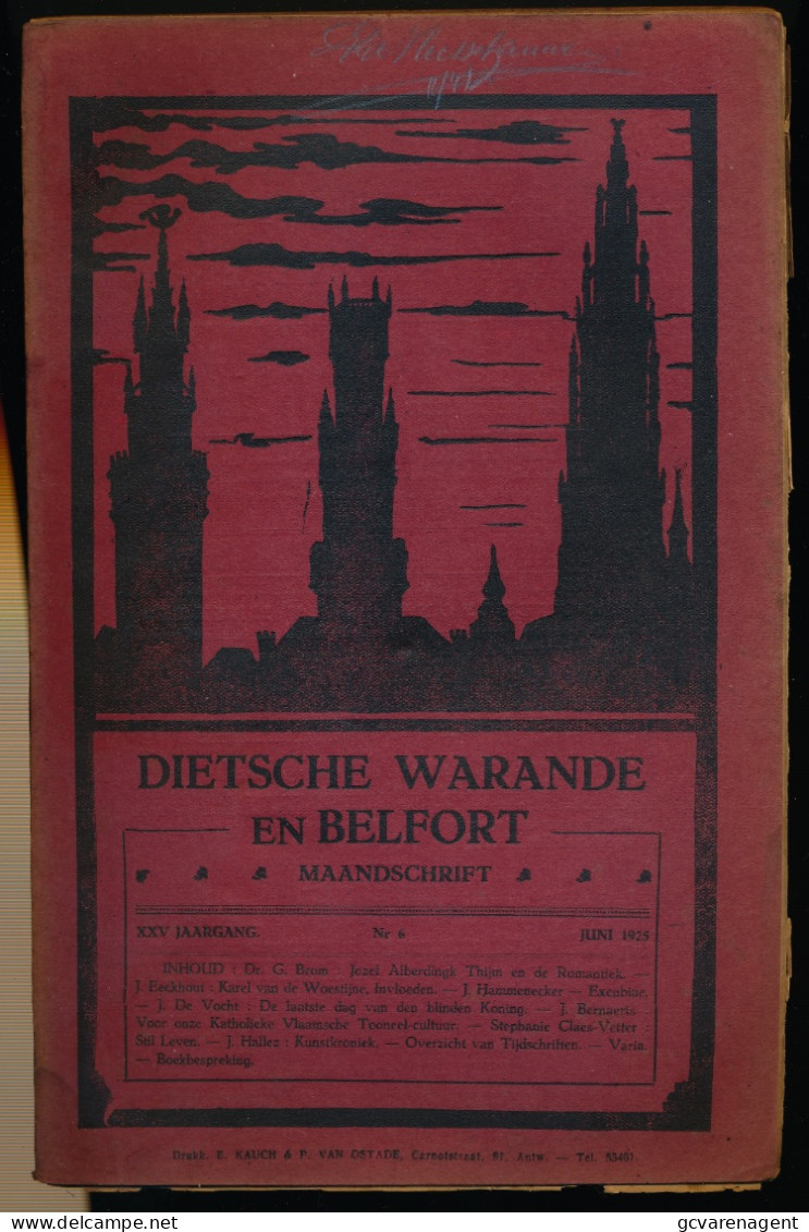 DIETSCHE WARANDE EN BELFORT MAANDSCHRIFT  JUNI 1925    2 AFBEELDINGEN - Other & Unclassified