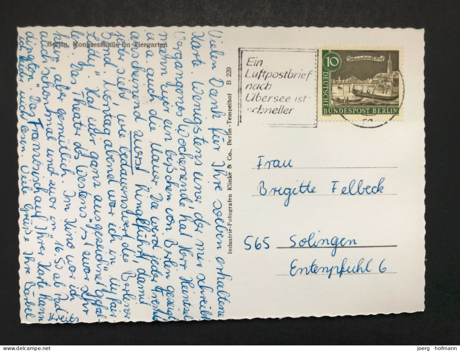 1962 Berlin Ein Luftpostbrief Nach Übersee Ist Schneller Freistempel Freistempler Slogan Werbestempel Maschinenstempel - Franking Machines (EMA)