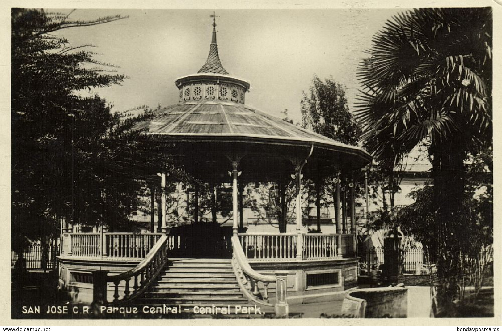 Costa Rica, C.A., SAN JOSÉ, Central Park, Bandstand (1920s) RPPC Postcard - Costa Rica