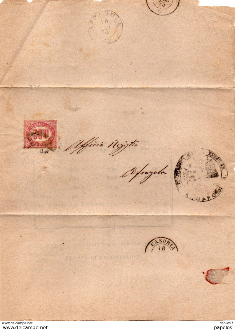 1875  LETTERA CON ANNULLO ROMA - ISTRUZIONI INTORNO ALL'USO DEI FRANCOBOLLI DI STATO - Dienstmarken