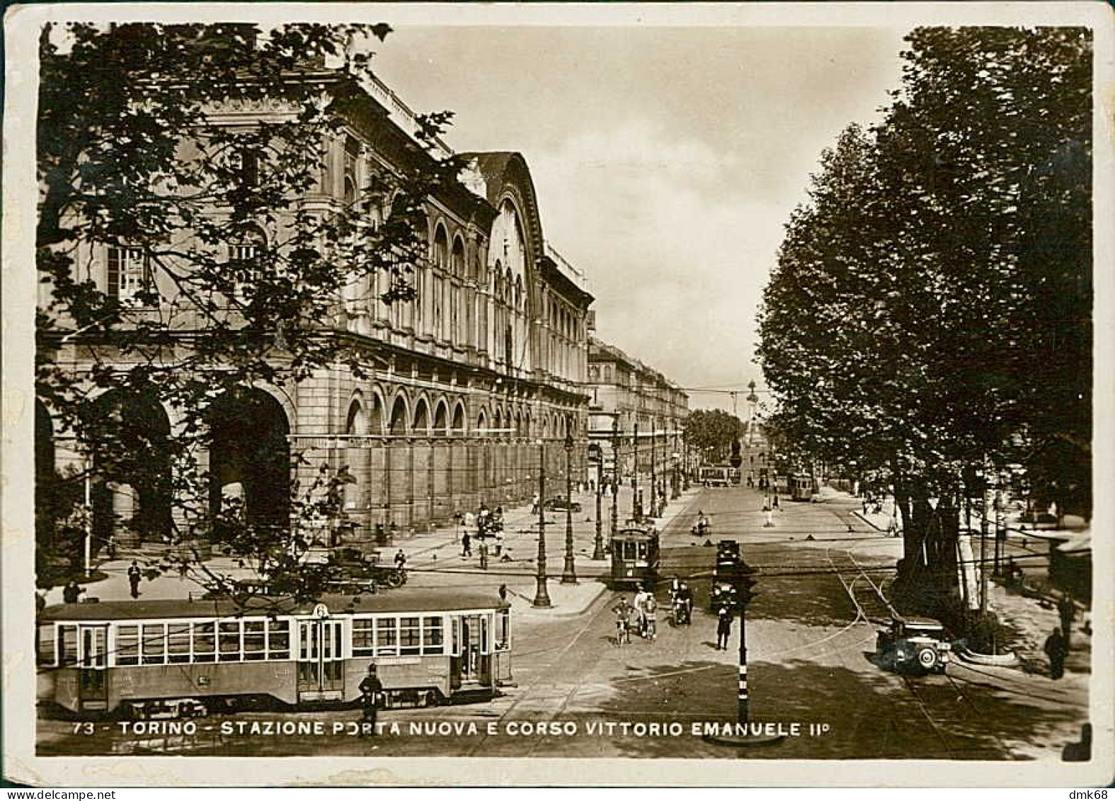 TORINO - STAZIONE FERROVIARIA PORTA NUOVA E CORSO V. EMANUELE II / TRAM - EDIZ. CAMPASSI - SPEDITA 1940 (19038) - Stazione Porta Nuova