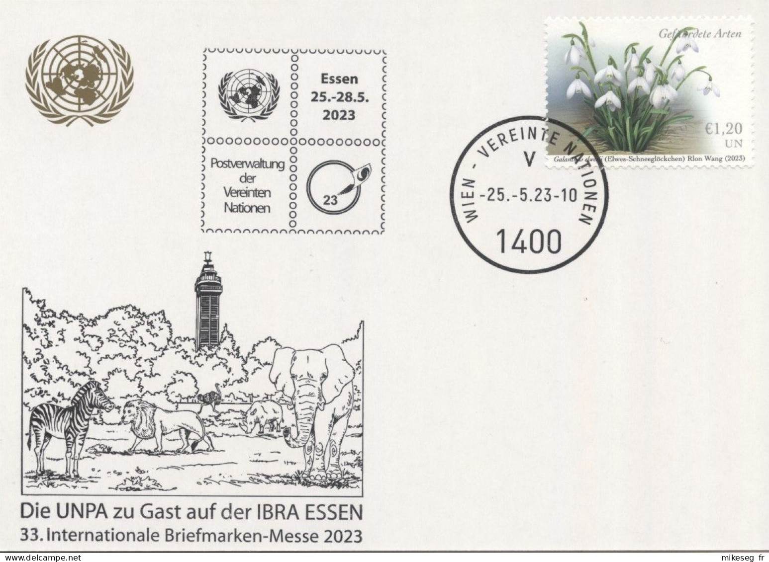 ONU Vienne 2023  - White Card Die UNPA Zu Gast Auf Der IBRA ESSEN - Maximumkarten