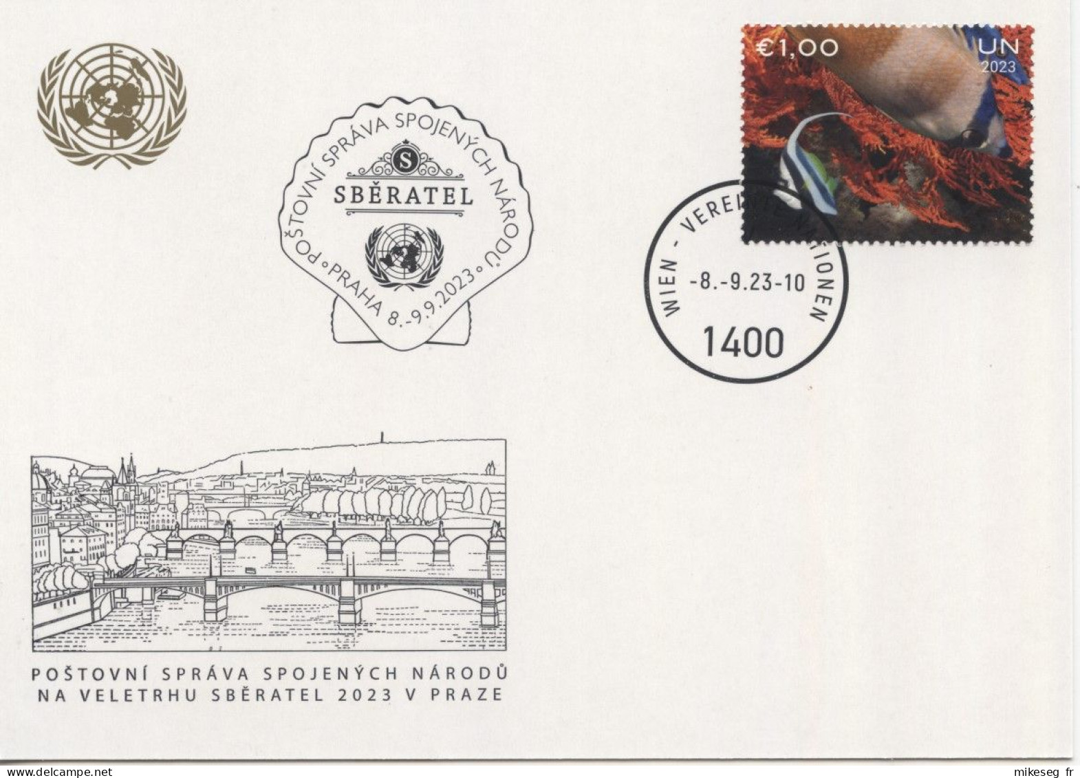 ONU Vienne 2023  - White Card SBERATEL PRAGUE - Cartes-maximum