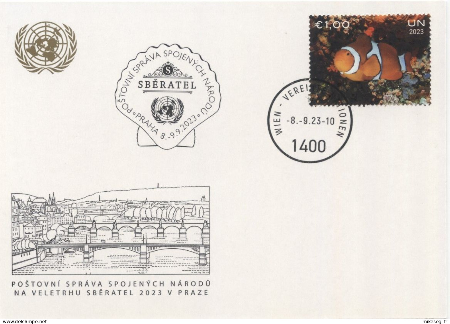 ONU Vienne 2023  - White Card SBERATEL PRAGUE - Cartoline Maximum