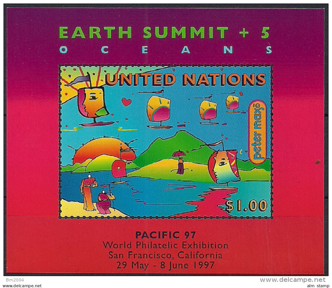 1997 UNO NY  Mi. 14 I**MNH Internationale Briefmarkenausstellung PACIFIC &rsquo;97, San Francisco. - Blocs-feuillets