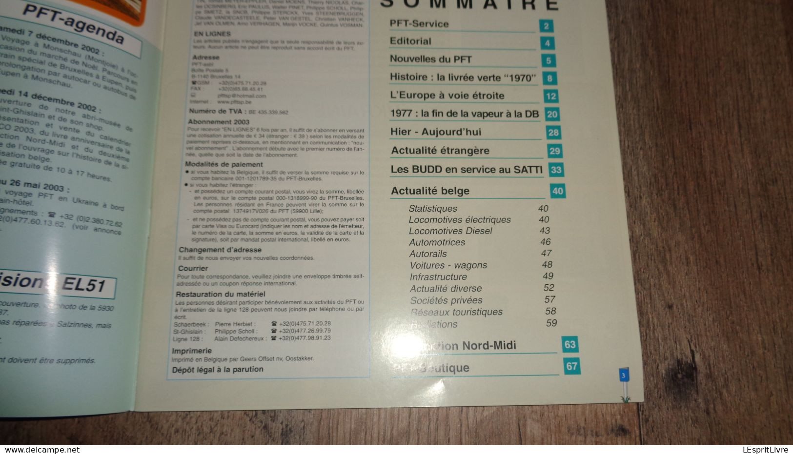 EN LIGNES Revue Ferroviaire N° 52 SNCB NMBS Chemins Fer Train Livrée Verte Diesel 60 Voie Etroite Jonction Nord Midi - Chemin De Fer & Tramway